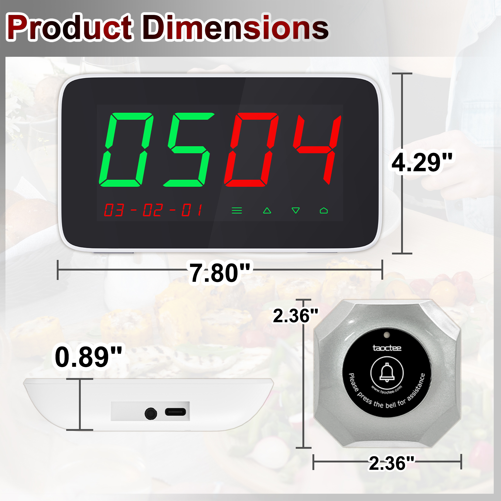 taoctee Wireless Calling System Commercial Pager (10 Buttons & Receiver)